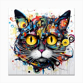 Abstract Cat Canvas Print