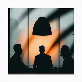 Silhouette Of Businessmen 3 Canvas Print