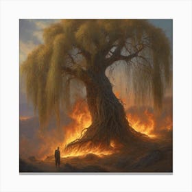 weeping willow fire Canvas Print