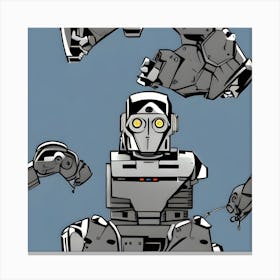 Robots In Space Canvas Print