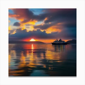 Sunset On A Cruise Ship 15 Canvas Print