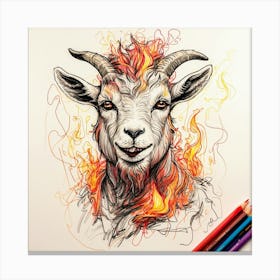 Goat On Fire 23 Canvas Print