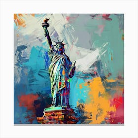 A Statue Of Liberty In New York Expressive Strok 1719923474 1 Canvas Print