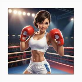 Boxing Girl 10 Canvas Print