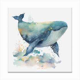 Whale Watercolor Painting Canvas Print