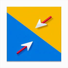 Bold Minimalistic Rectangular Arrows Conveying Directional Navigation Featured Centrally Against Canvas Print