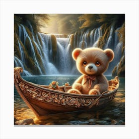 Teddy Bear In A Boat 1 Canvas Print