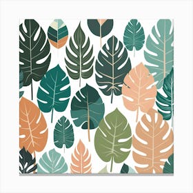 Tropical Leaves Seamless Pattern 2 Canvas Print