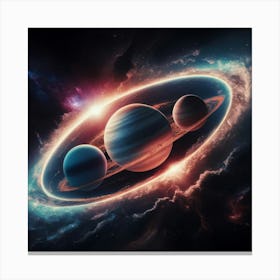 Celestial Symphony Mars, Jupiter, And Neptune Canvas Print