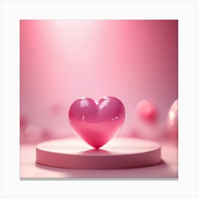 Valentine Pink Heart  Canvas Print