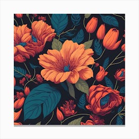 Leonardo Diffusion Floral Print Vector 4k 3 Canvas Print