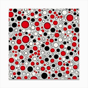 A Vibrant Retro Futuristic Seamless Pattern Featuring Atoms Red And Black And White, flat art, 194 Canvas Print