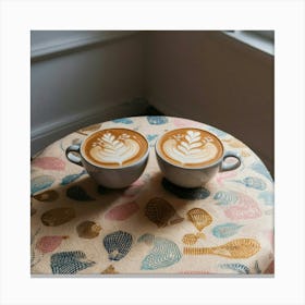 Two Coffees On A Table Canvas Print