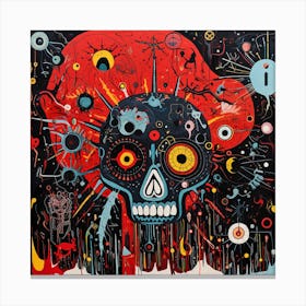 'Sugar Skull' 3 Canvas Print