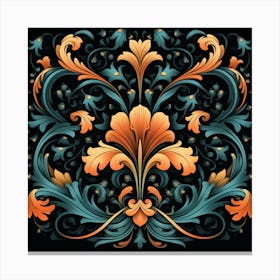 William Morris Inspired Ornate Floral Pattern Canvas Print