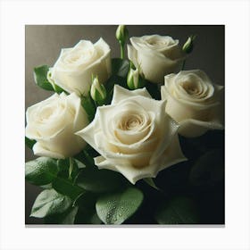 White Roses Canvas Print