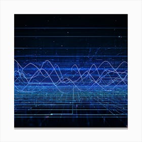 Abstract Digital Painting Showing A Grid Composed Of Geometric Patterns And Dots Interconnected Wav (1) 2 Canvas Print