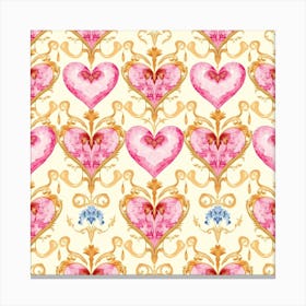 Pink Hearts Canvas Print