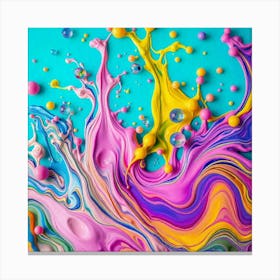 Colorful Paint Splash Canvas Print