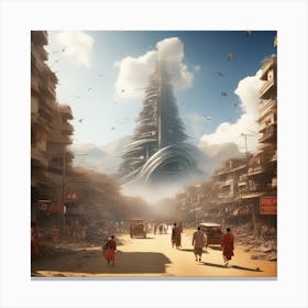 Futuristic City 215 Canvas Print