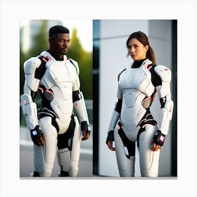 Futuristic Woman In Futuristic Suit 4 Canvas Print