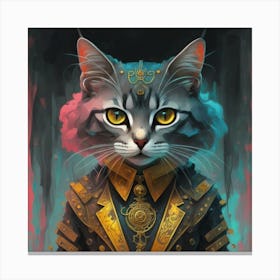 Fashion Cat Art Print Canvas Print