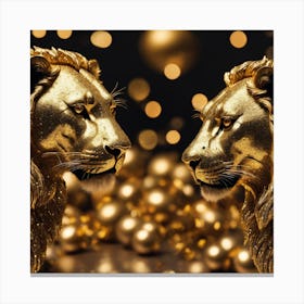 Golden Lions Canvas Print