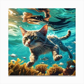 Swimming Cat Underwater Toile