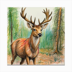 Deer In The Woods 112 Canvas Print