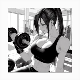 Manga Tifa workout Canvas Print