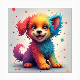 Colorful Puppy Canvas Print