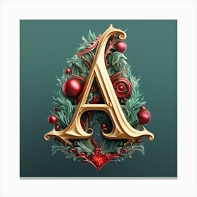 Christmas Letter A Canvas Print