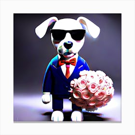 Dog In Suit Canvas Print