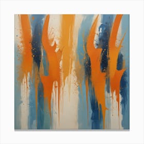 Orange And Blue Splashes Canvas Print