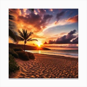 Sunset On The Beach 451 Canvas Print