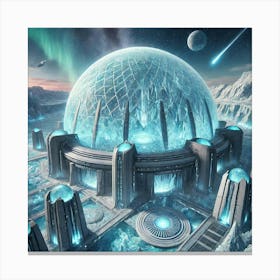 A Futuristic Sci Fi Depiction Of The Cryodome Cita Canvas Print