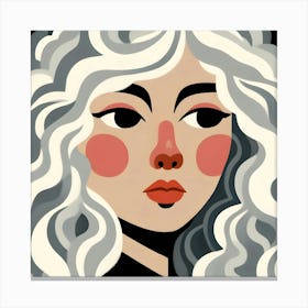 Illustration Of A Girl With White Hair Canvas Print