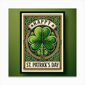 St Patrick'S Day Card Canvas Print