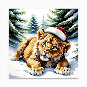 Festive Lion Cub Canvas Print