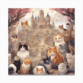 Kingdom of cats Canvas Print