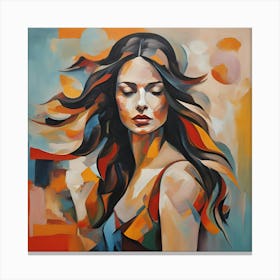 Woman With Long Hair Canvas Print