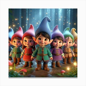 Gnomes In The Forest 1 Canvas Print