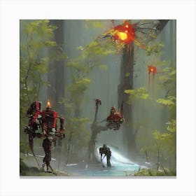 Robots In The Forest Canvas Print