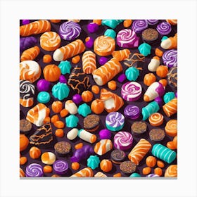 Halloween Candy Seamless Pattern 6 Canvas Print