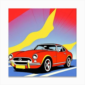 Red Sports Car with Urban Pop Art Flair Canvas Print