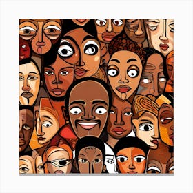 Many Faces Of People Canvas Print