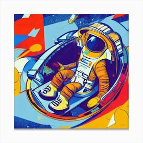 Astronaut Seated In Spaceship Adeline Yeo Canvas Print