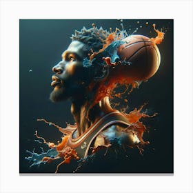 Basketball Player Splashing Water Canvas Print