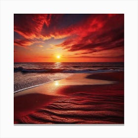 Sunset On The Beach 1089 Canvas Print