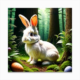 Easter Bunny In The Forest 4 Canvas Print